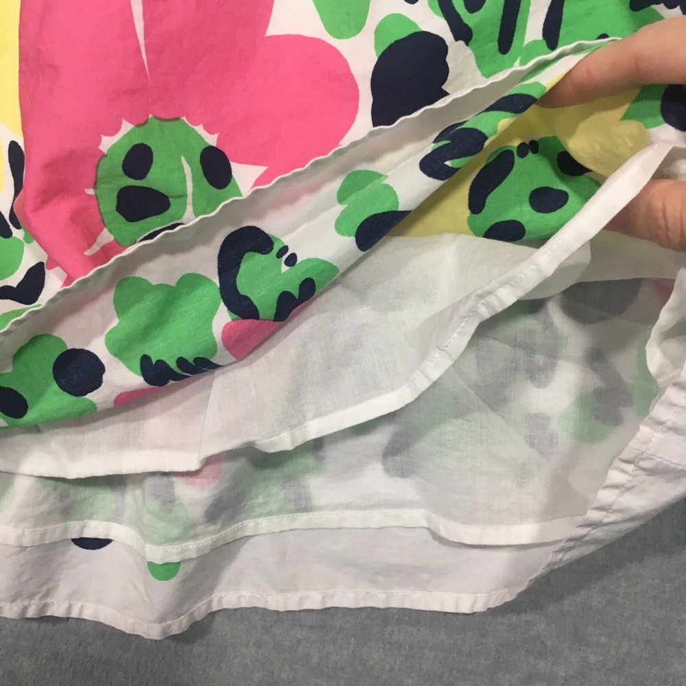 Lilly Pulitzer XS Short A-Line Skirt White Pull-On Large Print Pink Yellow Green - Picture 8 of 8